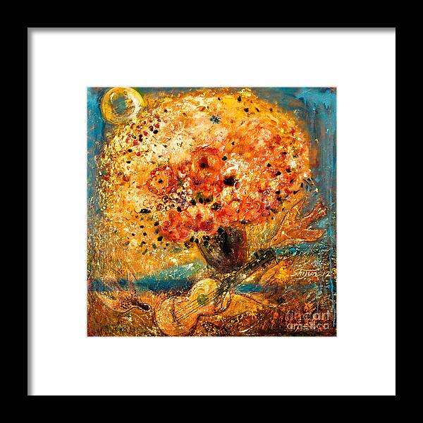  Framed Print featuring the painting Celebration III by Shijun Munns