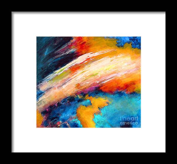 Fantasies In Space Series Painting. Celestial Vibrations Framed Print featuring the painting Fantasies In Space series painting. Celestial Vibrations. by Robert Birkenes