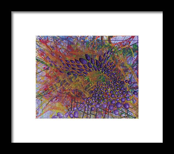 Abstract Paintings Framed Print featuring the painting Cell No.8 by Angela Canada-Hopkins
