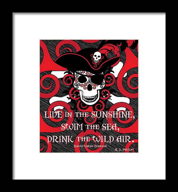 Pirate Framed Print featuring the digital art Celtic Spiral Pirate by Celtic Artist Angela Dawn MacKay