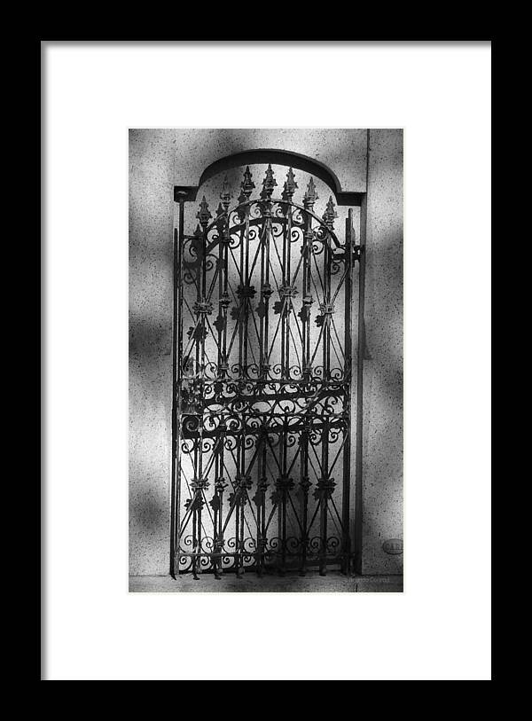 Mausoleums Framed Print featuring the photograph Cemetery Door 5 by Dark Whimsy