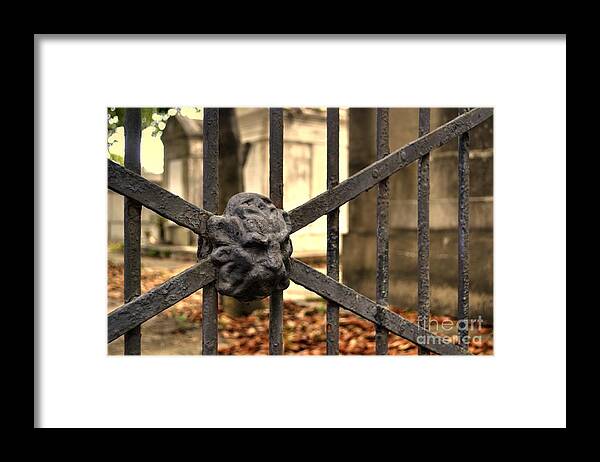 Cemetery Framed Print featuring the photograph Cemetery Gates by Timothy Lowry