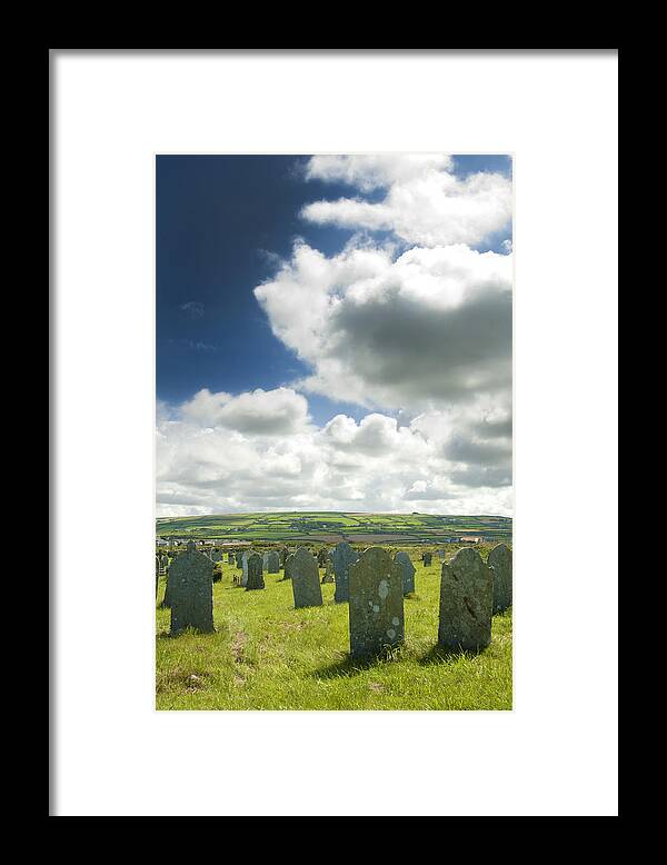 Cemetery Framed Print featuring the photograph Cemetery in Cornwall by Chevy Fleet