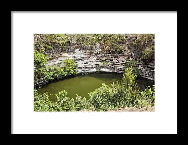Archaeology Framed Print featuring the photograph Cenote Sagrado at Chichen Itza by Bryan Mullennix