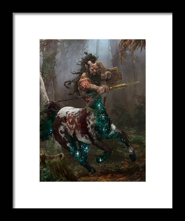 Centaur Framed Print featuring the digital art Centaur Token by Ryan Barger