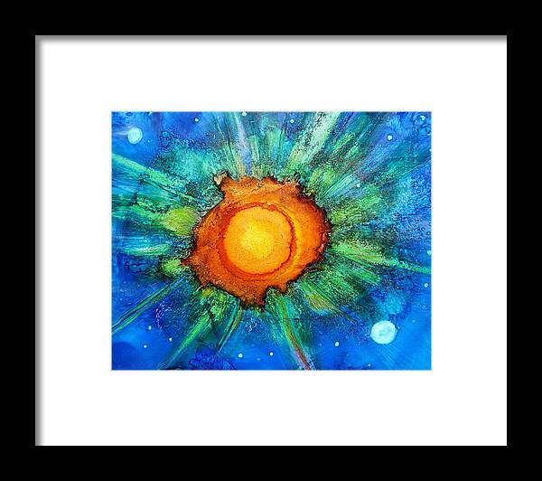 Landscape Framed Print featuring the painting Center Of The Universe by Kelly Dallas