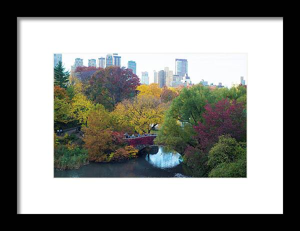 Tranquility Framed Print featuring the photograph Central Park Bridge, Central Park by Rudi Von Briel