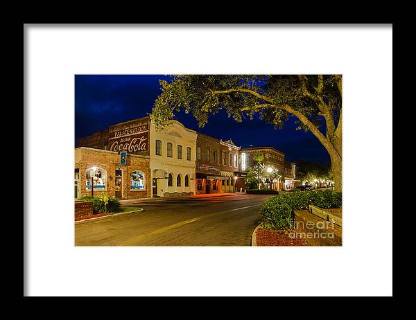 Downtown Amelia Island Framed Print featuring the photograph Centre Street Downtown Fernandina Florida by Dawna Moore Photography