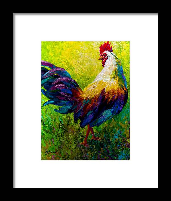 Rooster Framed Print featuring the painting CEO Of The Ranch by Marion Rose