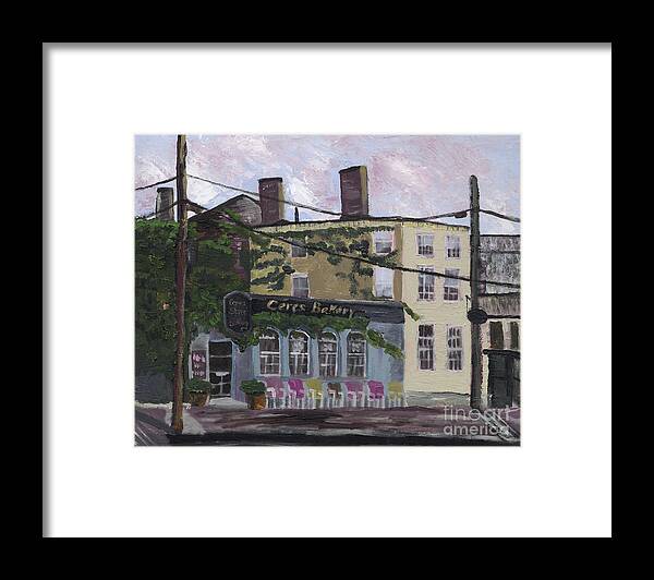 #portsmouthnh Framed Print featuring the painting Ceres Bakery by Francois Lamothe