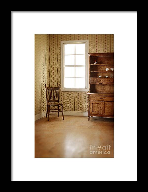 Dollhouse Framed Print featuring the photograph Chair and Cupboard by Jill Battaglia