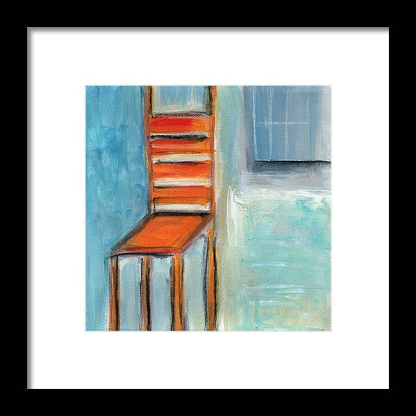 Chair Framed Print featuring the painting Chair By The Window- Painting by Linda Woods