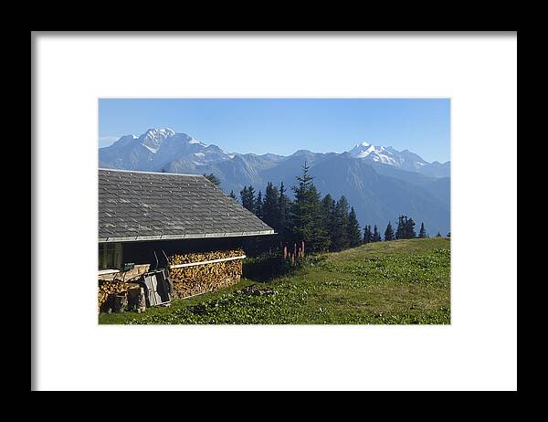 Chalet Framed Print featuring the photograph Chalet in the swiss alps Bettmeralp Switzerland by Matthias Hauser
