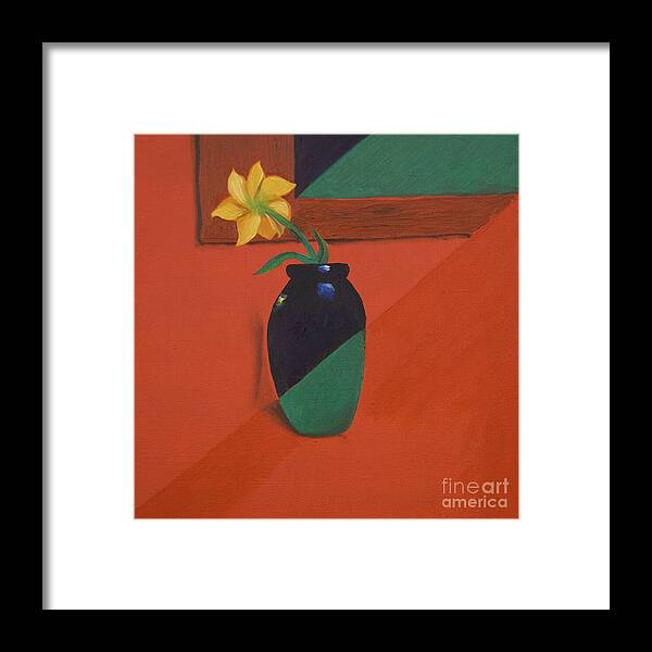 Chameleons Vase Framed Print featuring the painting Chameleons Vase by James Lavott