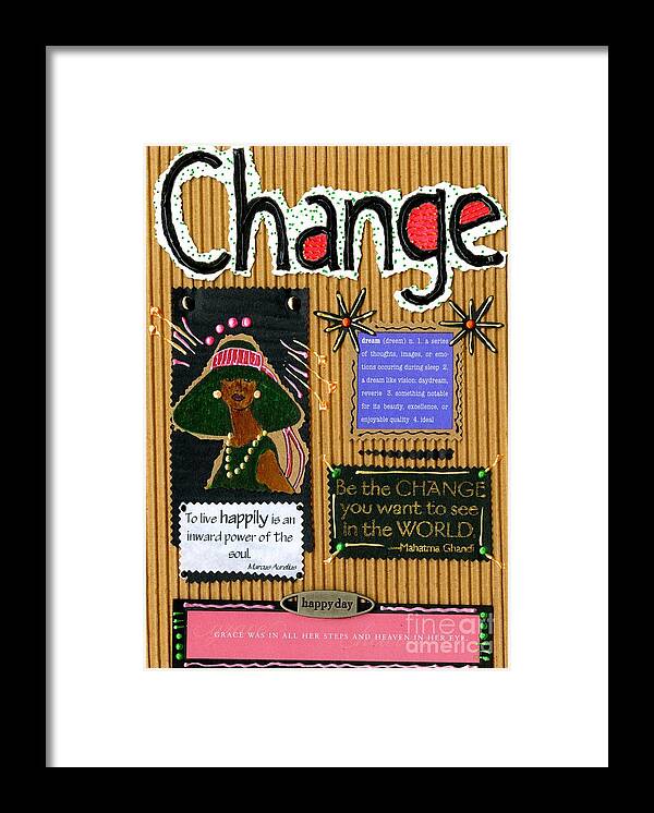 Acrylic Framed Print featuring the mixed media Change - Handmade Card by Angela L Walker