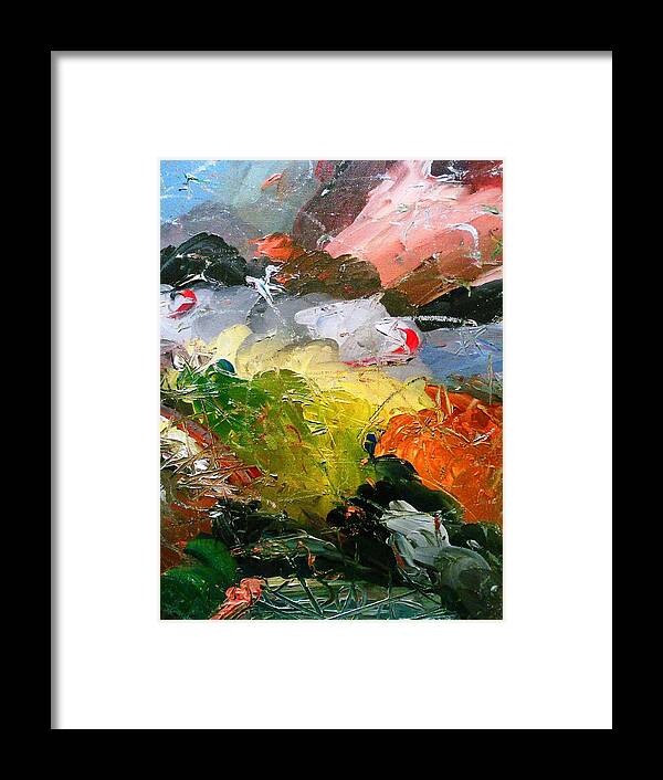 Abstract Art Framed Print featuring the painting Chaotic Composition by Ray Khalife