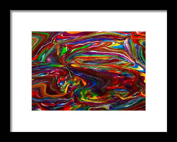 Abstract Framed Print featuring the mixed media Chaotic Flow by Deborah Stanley