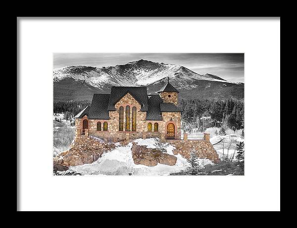 Chapel On The Rock Framed Print featuring the photograph Chapel on the Rock BWSC by James BO Insogna