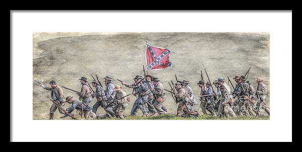 Charge Of The Virginia Regiment At Gettysburg Framed Print featuring the digital art Charge of the Virginia Regiment at Gettysburg by Randy Steele