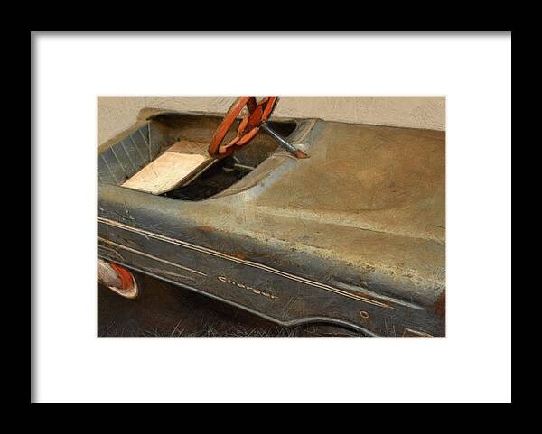Steering Wheel Framed Print featuring the photograph Charger Pedal Car by Michelle Calkins