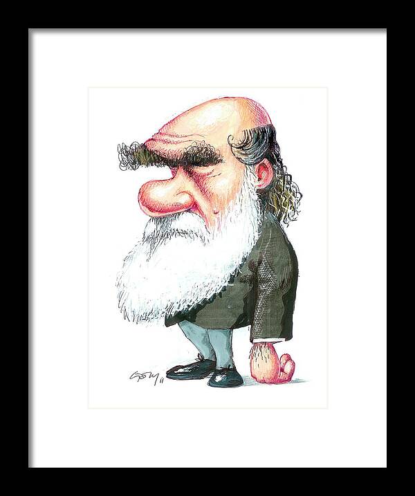 1800s Framed Print featuring the photograph Charles Darwin by Gary Brown