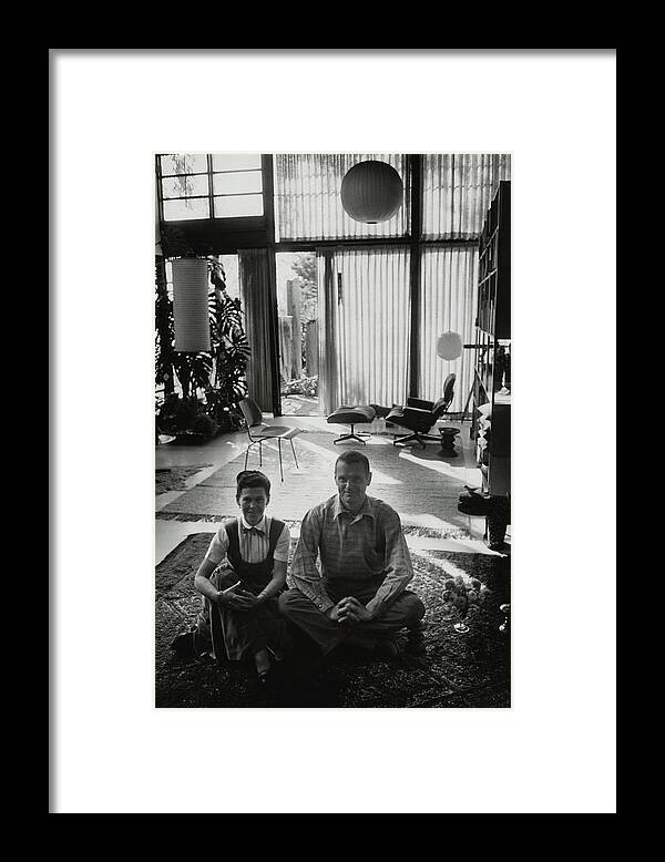 Interior Framed Print featuring the photograph Charles Eames And Ray Eames by John Bryson