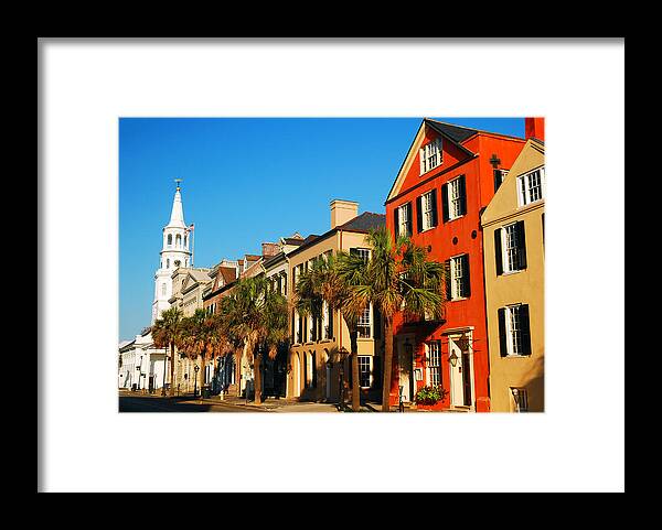 Charleston Framed Print featuring the photograph Charleston Painted Row by James Kirkikis