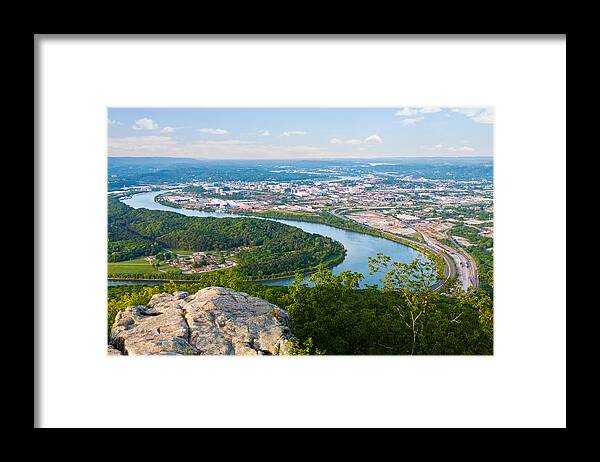 Chattanooga Framed Print featuring the photograph Chattanooga Spring Skyline by Melinda Fawver