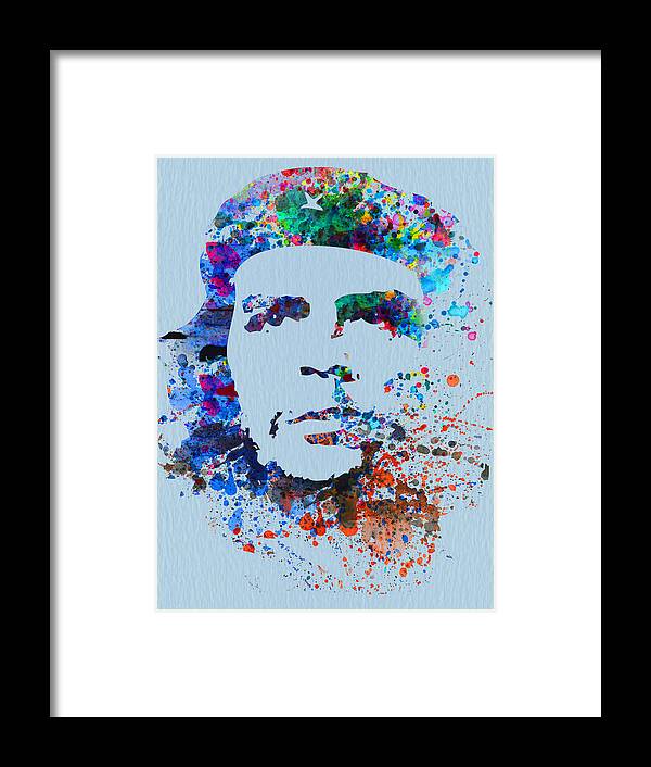  Framed Print featuring the painting Che Guevara Watercolor by Naxart Studio