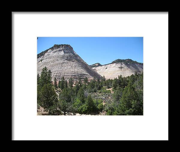 Mountains Framed Print featuring the photograph Checkerboard Mesa by Christiane Schulze Art And Photography