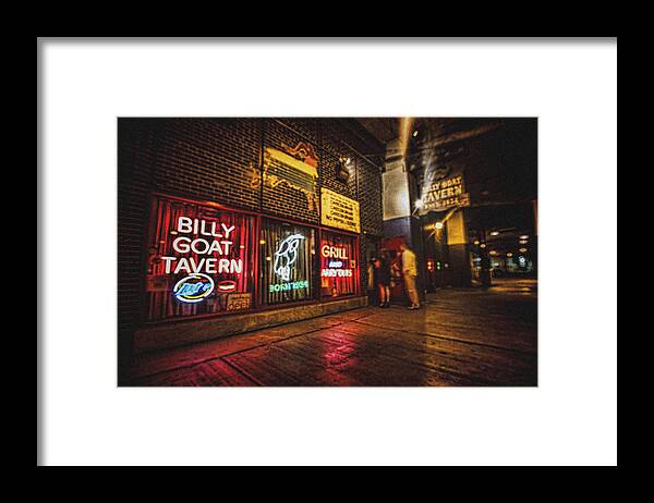 Billy Goat Tavern Framed Print featuring the photograph Cheezborger Cheezborger at Billy Goat Tavern by Sven Brogren