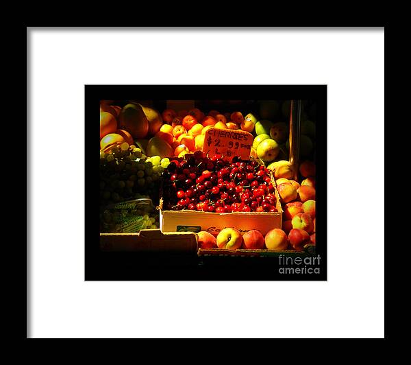 Fruitstand Framed Print featuring the photograph Cherries 299 a Pound by Miriam Danar