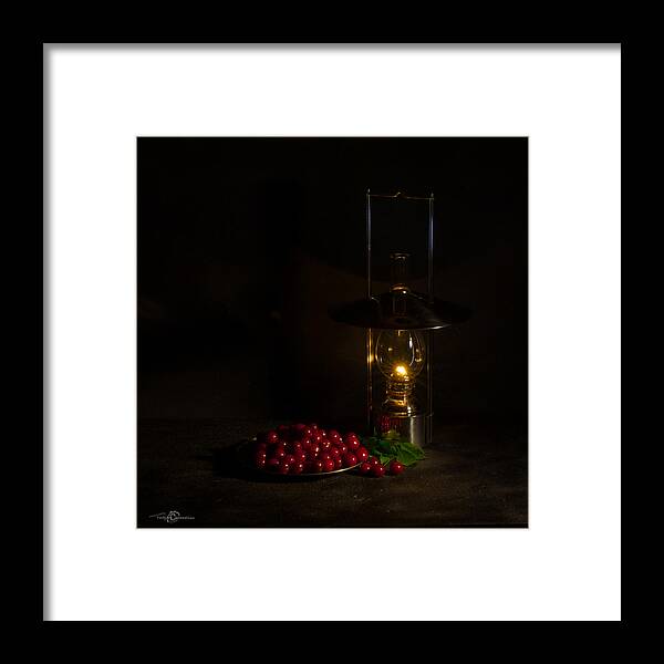 Cherries In The Night Framed Print featuring the photograph Cherries in the night by Torbjorn Swenelius