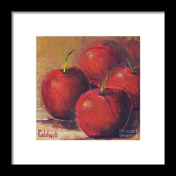 Cherry Framed Print featuring the painting Cherries by Patricia Caldwell