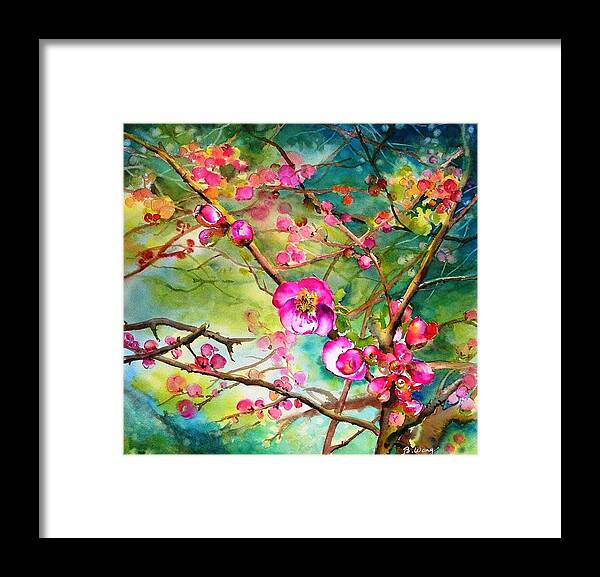 Cherry Blossom Framed Print featuring the painting Cherry blossom by Betty M M Wong
