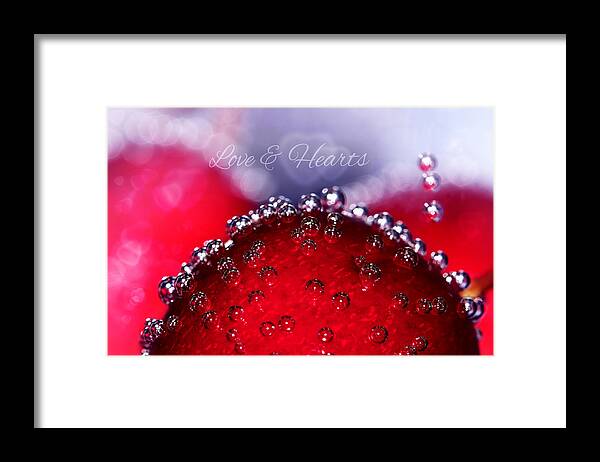 Cherry Framed Print featuring the photograph Cherry Fizz Hearts With Love by Tracie Schiebel