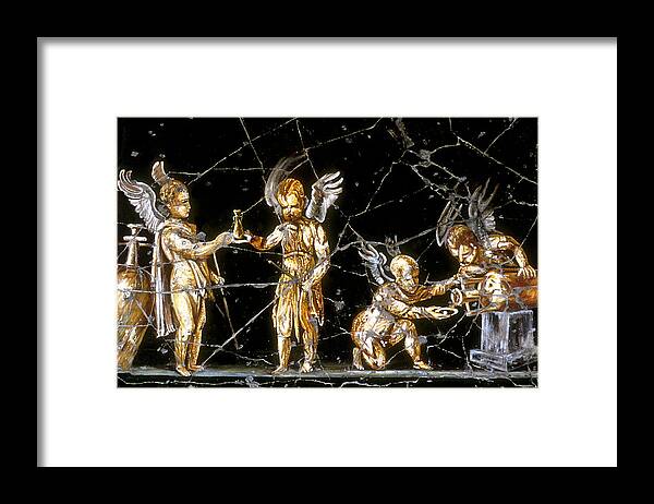 Cherub Framed Print featuring the painting Cherubs of Bacchus - Detail No. 1 by Steve Bogdanoff