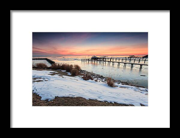 Landscape Framed Print featuring the photograph Chesapeake Bay Freeze by Jennifer Casey