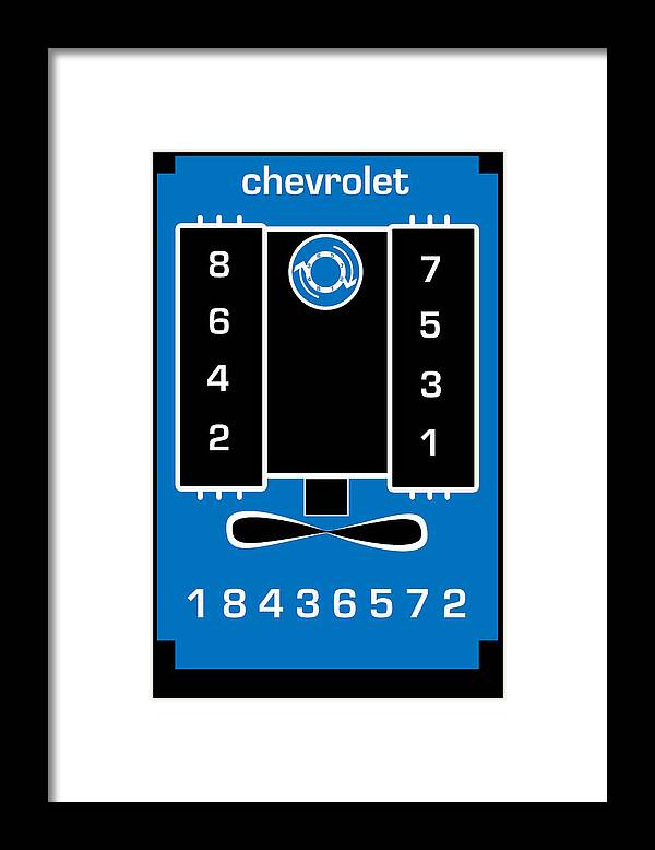 Chevrolet Framed Print featuring the digital art Chevrolet Firing Order by Gabe Arroyo