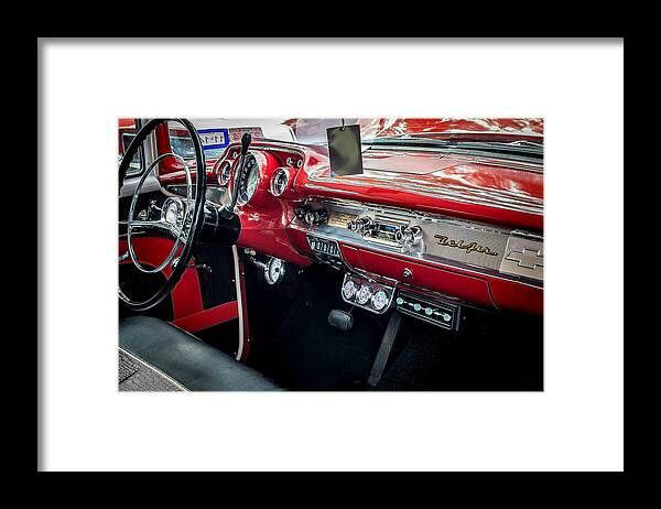 Alvin Framed Print featuring the photograph Chevy Bel Air Dash by David Morefield
