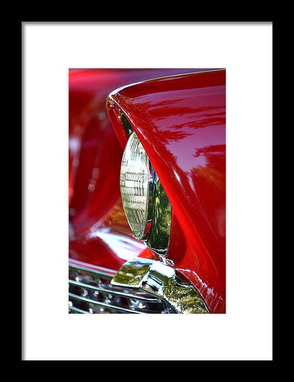  Framed Print featuring the photograph Chevy Headlight by Dean Ferreira