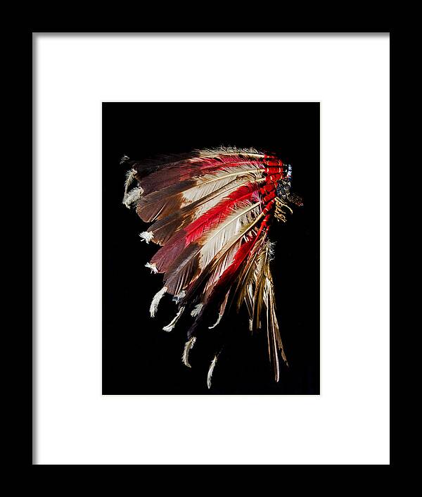 Anthropology Framed Print featuring the photograph Cheyenne Indian 1870s Eagle Feather by Millard H. Sharp
