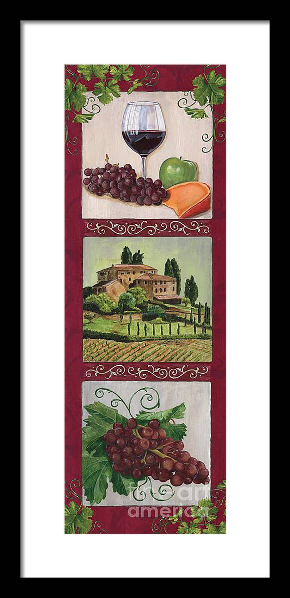 Wine Framed Print featuring the painting Chianti and Friends Collage 1 by Debbie DeWitt