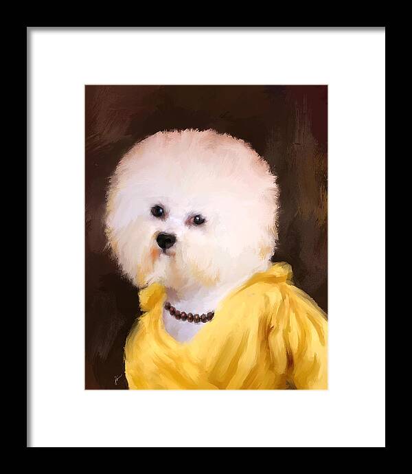 Bichon Framed Print featuring the painting Chic Bichon Frise by Jai Johnson