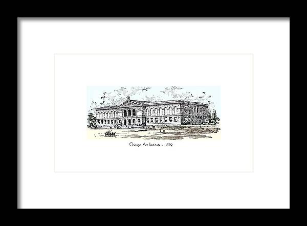 Chicago Framed Print featuring the digital art Chicago Art Institute - 1879 by John Madison