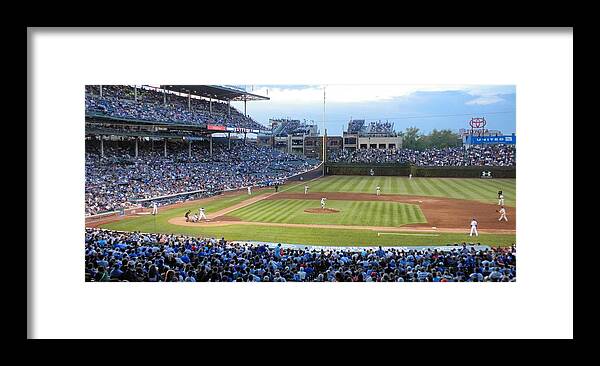 Chicago Cubs Framed Print featuring the photograph Chicago Cubs Up To Bat by Thomas Woolworth