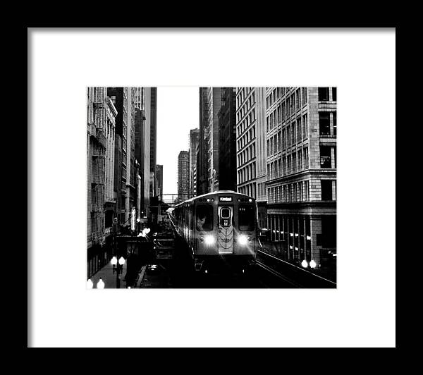 Chicago Framed Print featuring the photograph Chicago L Black And White by Benjamin Yeager