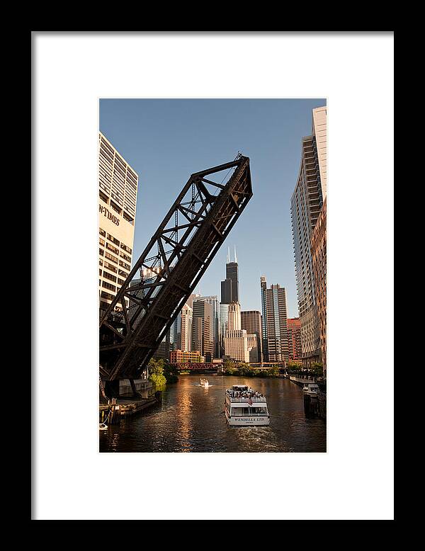 Chicago Framed Print featuring the photograph Chicago River Traffic by Steve Gadomski