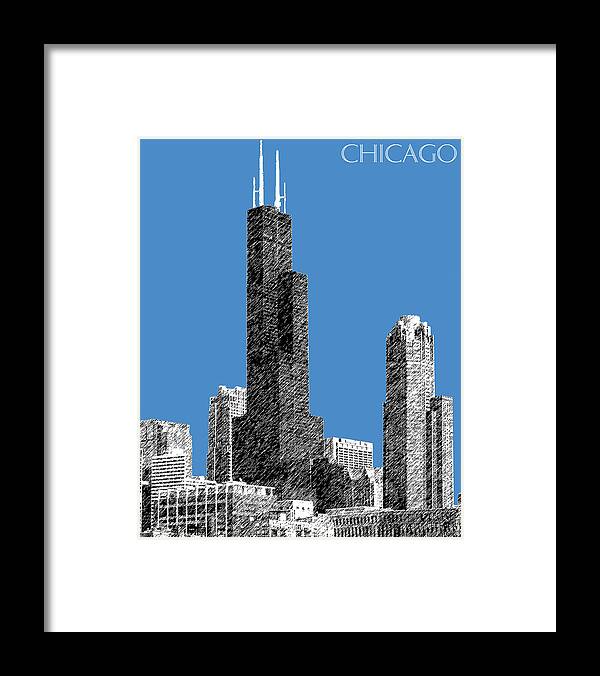 Architecture Framed Print featuring the digital art Chicago Sears Tower - Slate by DB Artist