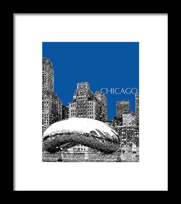 Architecture Framed Print featuring the digital art Chicago The Bean - Royal Blue by DB Artist